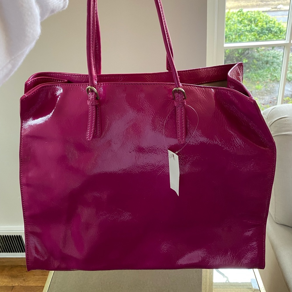 NWT Talbots Leather Pink Tote Purse